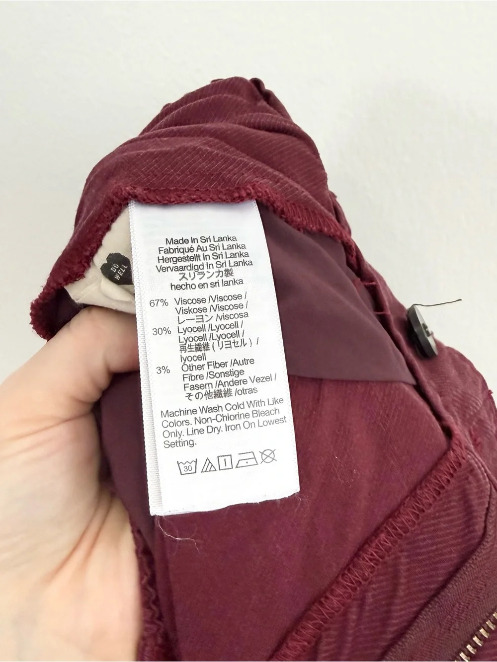 Madewell Neale Drapewave Straight Leg Pants Cabernet Wide Leg Size 8 - Picture 5 of 6